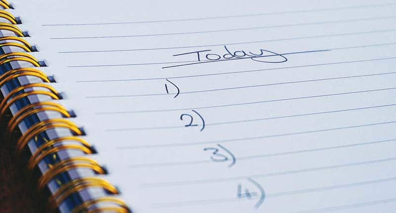 daily checklist for stress relief